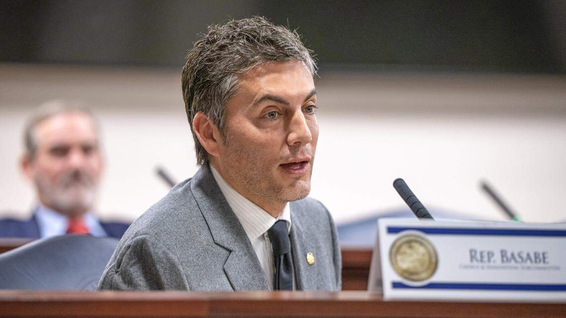 FILE - Florida Rep. Fabian Basabe, R-Miami Beach, speaks during a 2023 House committee hearing.