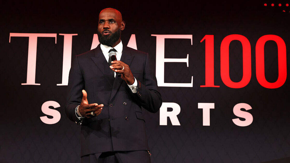 LeBron James speaks onstage during the TIME100 Sports Gala at Pier 60, Chelsea Piers on July 16, 2026 in New York City