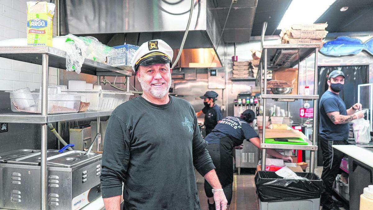 Mario Palazon, here in the kitchen of FreshCo Fish Market & Grill in Kendall, says this year’s stone crab season is off to a great start. 