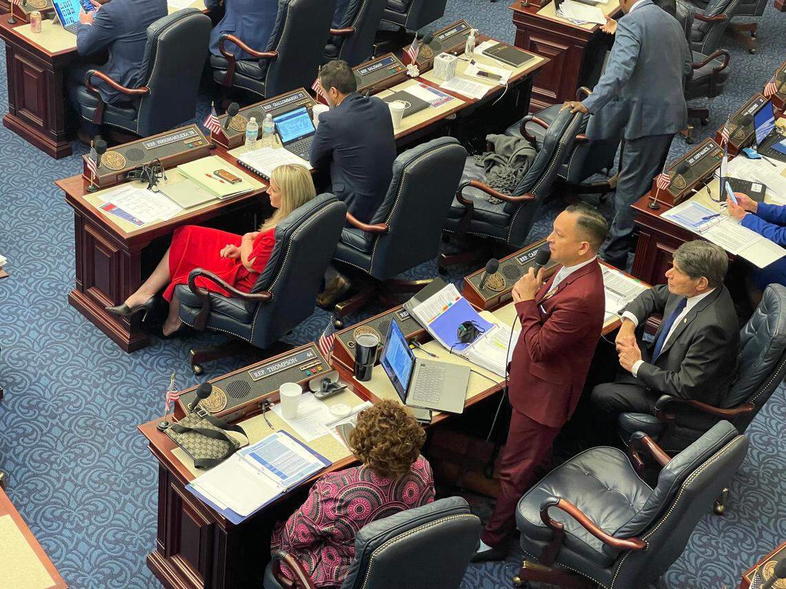 State Rep. Carlos Guillermo Smith, D-Orlando, asks questions about the so-called “don’t say gay bill” (HB 1557).