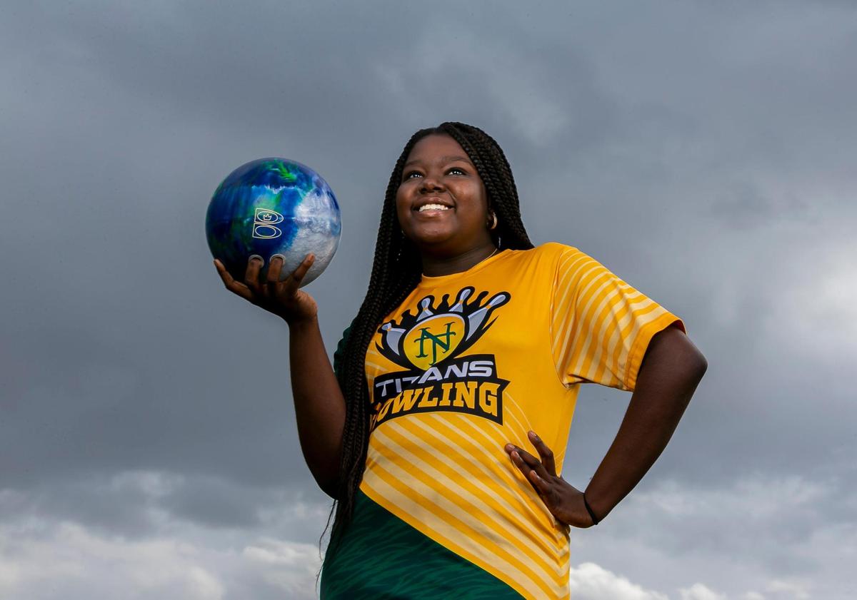 Broward Bowling Player of the Year Allysa Metellius, from Nova High School, is photographed at Brian Piccolo Park in Hollywood, Florida on Tuesday, January 11, 2022.