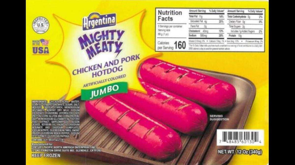 Argentina Mighty Meaty Chicken and Pork Hotdog Jumbo
