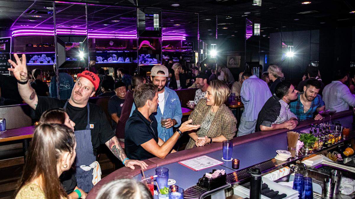 A crowd enjoys the opening weekend of Brother’s Keeper in Miami Beach.