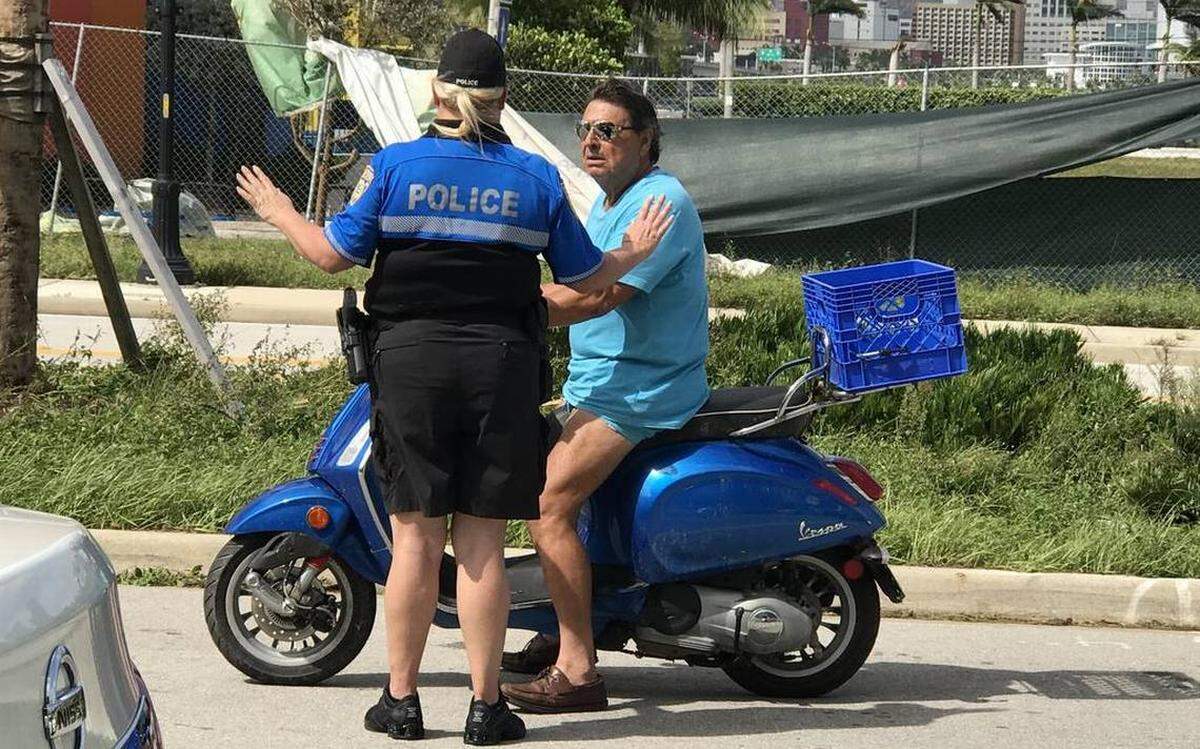 A Miami Beach resident was stopped by police as he tried to return home the day after Hurricane Irma.