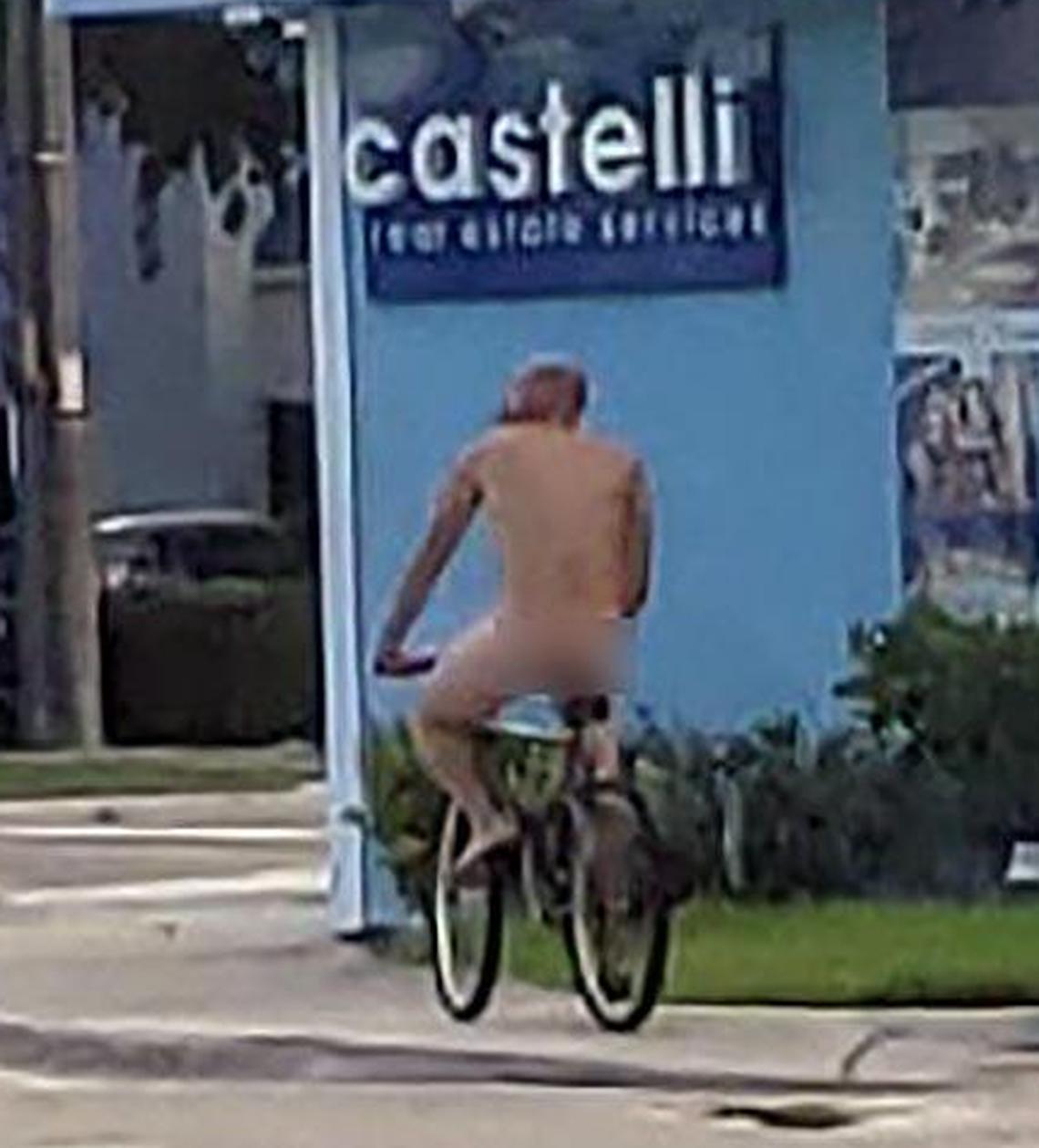 A man was spotted biking nude in Wilton Manors Aug. 8, 2019.