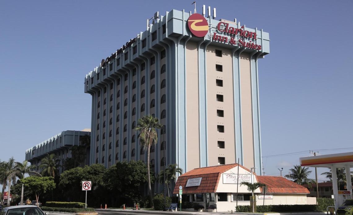 From his window at the Clarion Inn & Suites in Miami Springs, Paúl Córdova can see airplanes take off and land at Miami International Airport across the street. At least eight other crew members are living at the hotel.