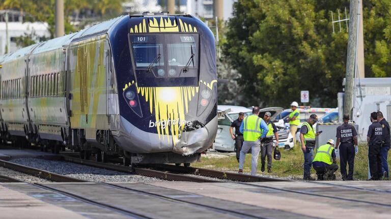 A Brightline train smashed into a car in Miami’s Wynwood neighborhood, police say
