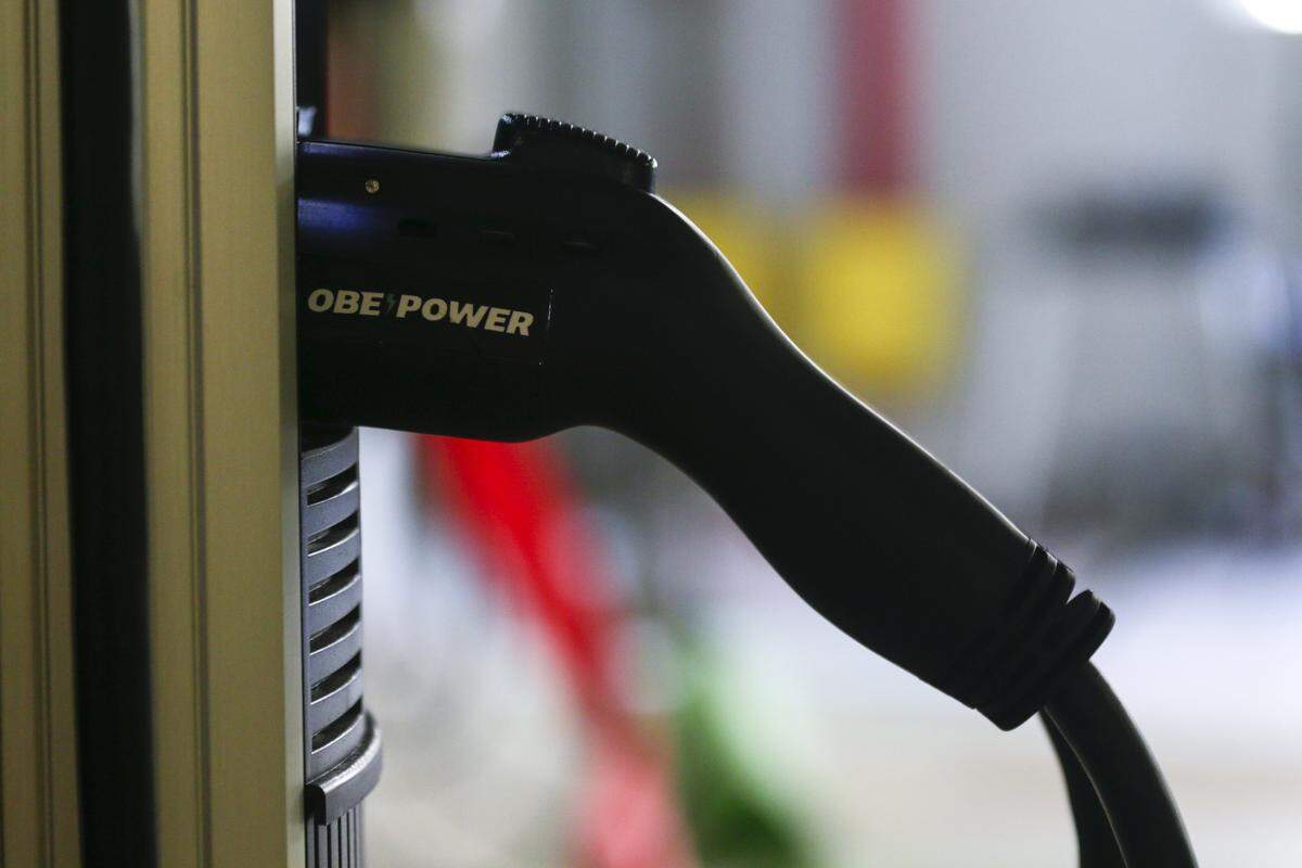 Charging station at the county’s West Lot Garage 