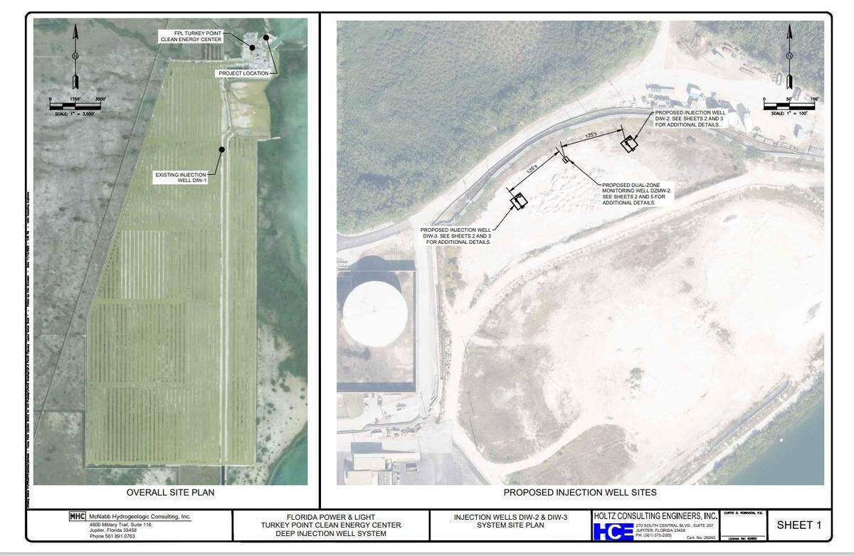 Florida Power & Light is applying for a permit to build two new deep injection wells at Turkey Point, which would be used to inject treated Miami-Dade wastewater thousands of feet underground after its used to cool off the natural gas power generating unit.