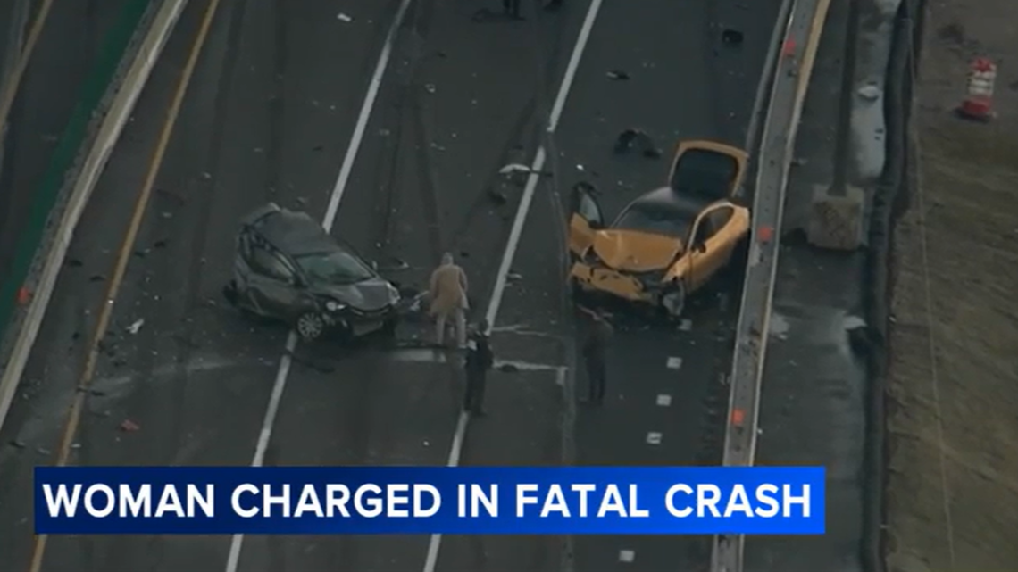 A woman is charged after she crashed her vehicle while using a hands-free driving feature, killing two men, Pennsylvania police said.