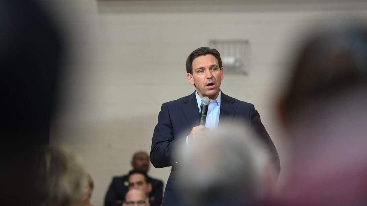 Gov. Ron DeSantis speaks during his campaign stop in North Augusta, South Carolina.