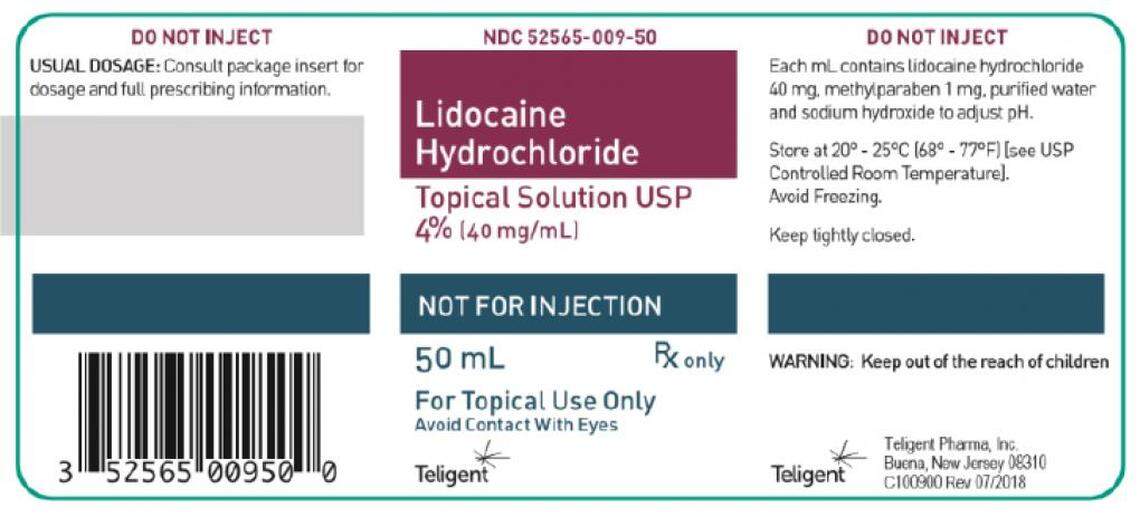 The label of the Teligent Pharma’s recalled Lidocaine HCl Topical Solution 4%, 50ml