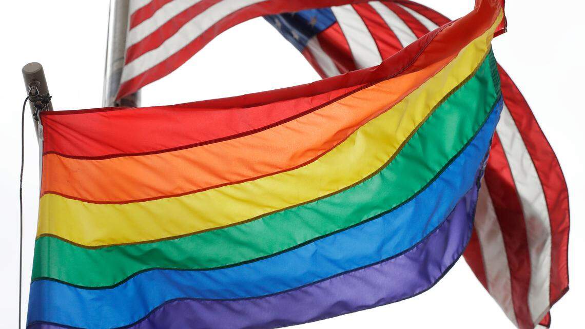 The Pride flag.