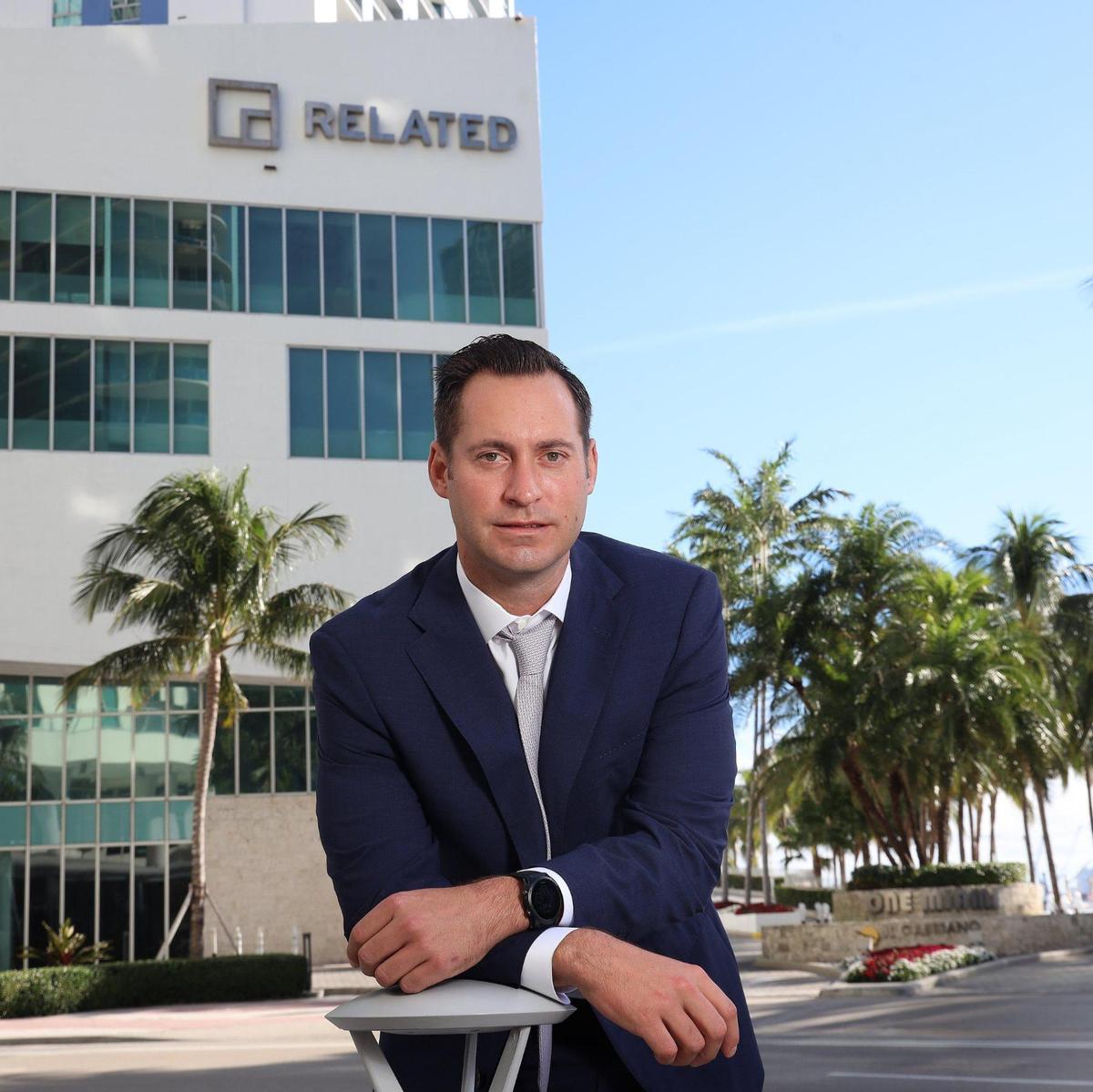 On Wednesday, December 16, 2020 Jon Paul Perez, President of Related Group, is photographed outside the company’s corporate office in downtown Miami, Florida. Note: The PhotoOp was only the portrait and nothing else. Corporate policy of “no visitor” during pandemic is strictly enforced.