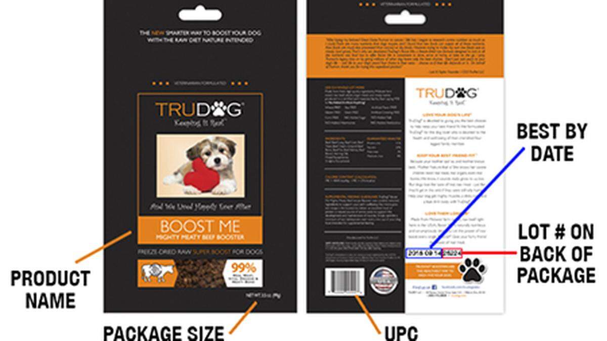 How to identify if your package of Boost Me Mighty Meaty Beef Topper Meal Enhancer has been recalled