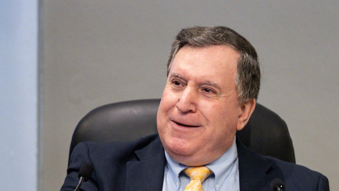 Commissioner Joe Carollo speaks during a Miami City Commission meeting on Thursday, April 25, 2024, at Miami City Hall in Coconut Grove.