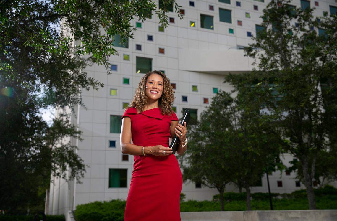 Deirdre Dunham is the 11th Circuit Court’s director of human relations. The courts are one of the most traditional employers around, but they had to change when the pandemic came and forced almost all of their work online. And it worked. Plus, a lot of employees liked the flexibility. Dunham started working on ways to keep that flexibility as the courts started reopening. Dunham is pictured in front of the Miami-Dade County Children’s Courthouse in downtown Miami.