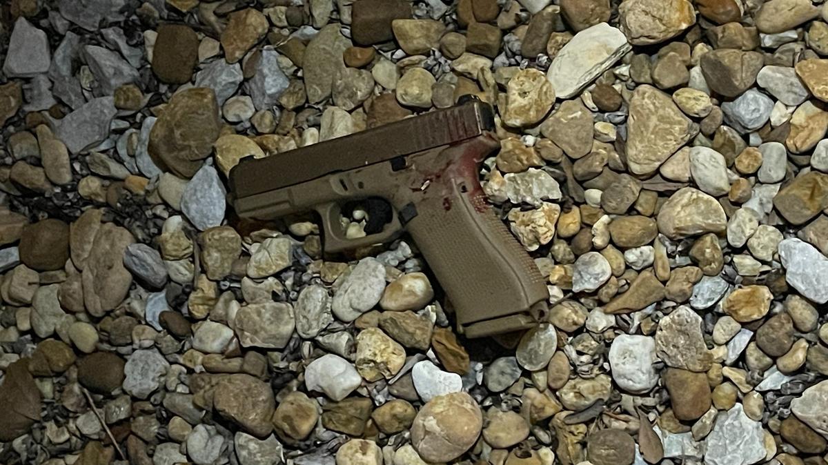 Miami-Dade sheriff's deputies recovered this gun following a domestic violence call Sunday evening, April 13, 2025, in southwest Miami-Dade. A man brandished the gun at a deputy,  who shot and killed him, the sheriff's office said Monday. 
