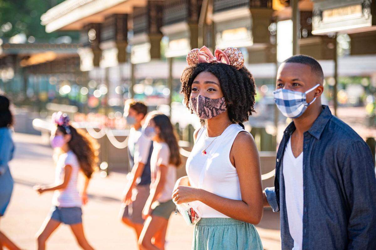 When Walt Disney World Resort theme parks in Lake Buena Vista, Fla., begin their phased reopening July 11, 2020, all guests 2 years of age and older will be required to wear an appropriate face covering at all times, except when eating and drinking while dining. (Matt Stroshane, photographer)