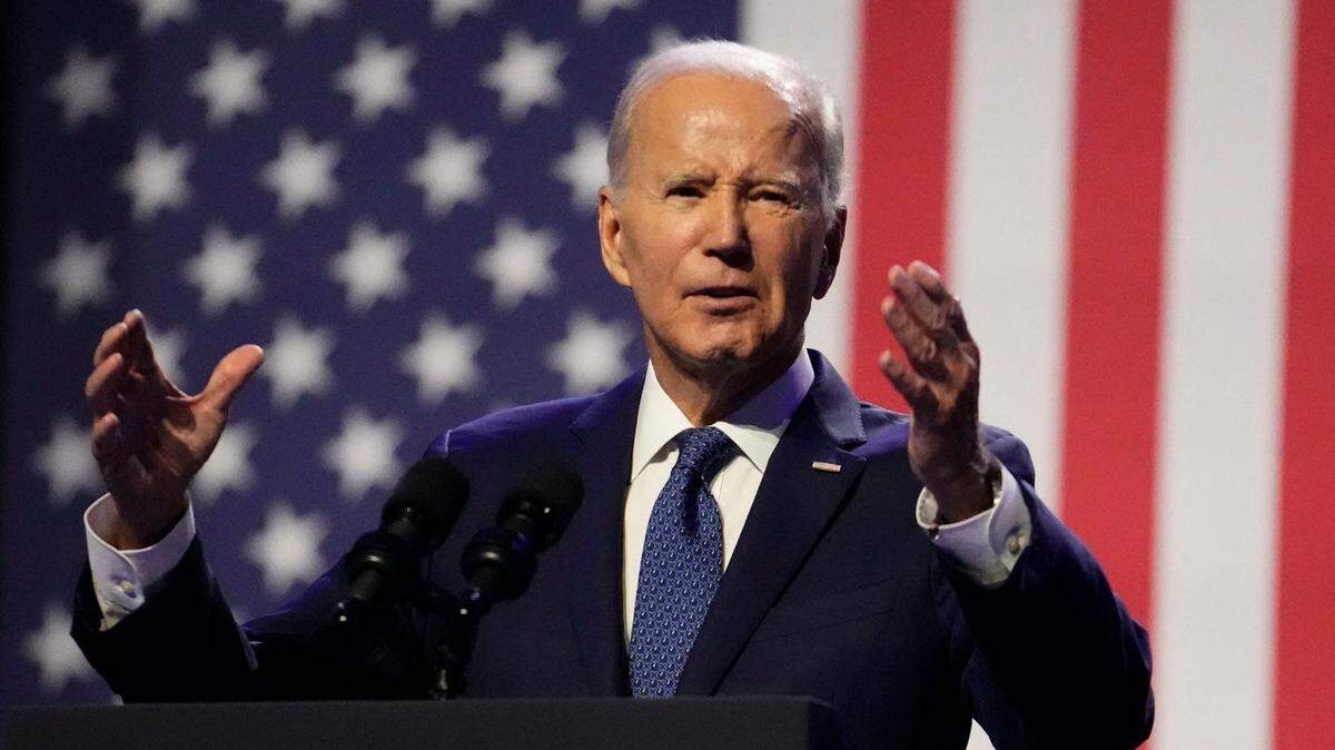 President Joe Biden gives a speech on democracy and a tribute to his friend, the late Sen. John McCain at Tempe Center for the Arts in Tempe on Sept. 28, 2023. Biden announced the creation of the John McCain Library in Arizona.