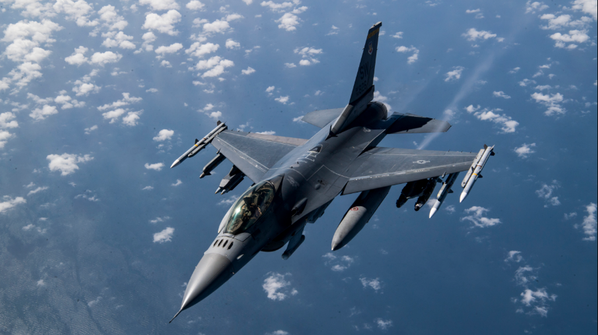 The 300-pound fuel tank was attached to an F-16 Fighting Falcon with the 96th Test Wing, according to Eglin Air Force Base in Florida. This is not the jet that dropped the tank.