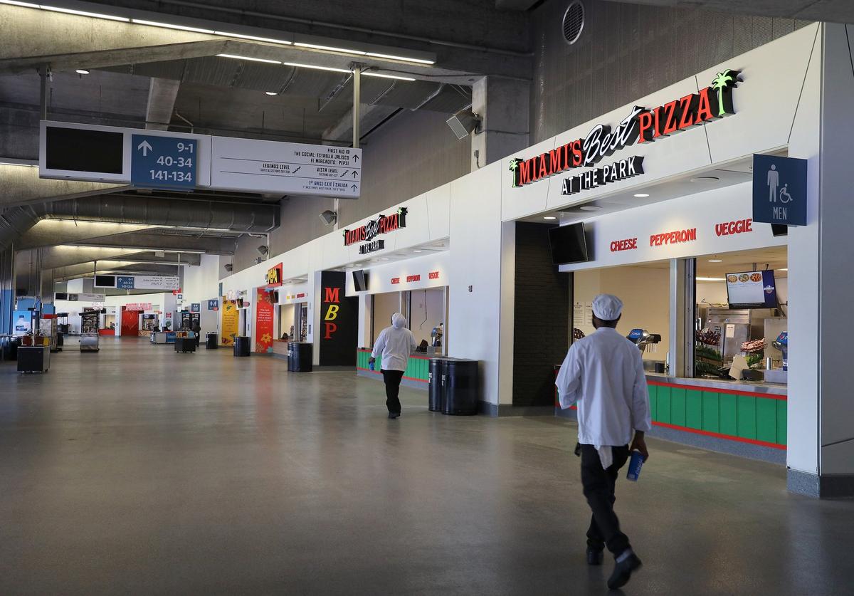 New food choices are in abundance as part of the renovations and new offerings at Marlins Park. The Marlins gave the media a tour of the new renovations and food offerings, ending with a short interview with Derek Jeter, CEO/part owner of the Miami Marlins, on Tuesday, March 26, 2019, as the team prepares for the season opener against the Colorado Rockies on Thursday, March 28.