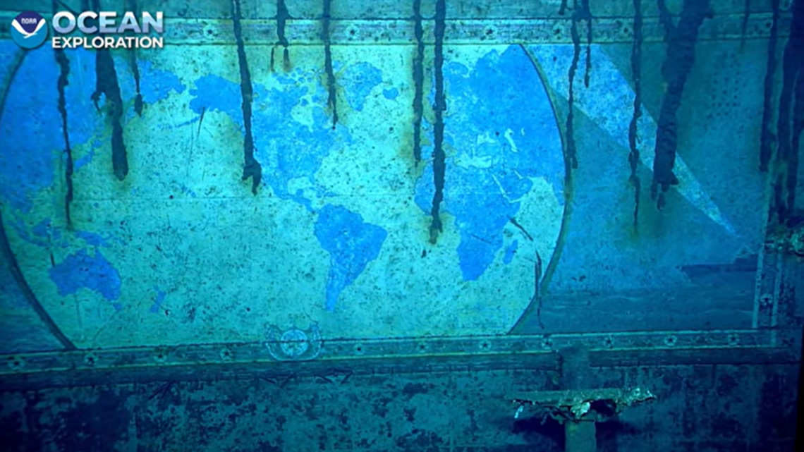 Inside the hangar of the USS Yorktown is a 42-foot​-​by​-​12-foot mural that was​ known only by reputation, due to a lack of historical documentation.