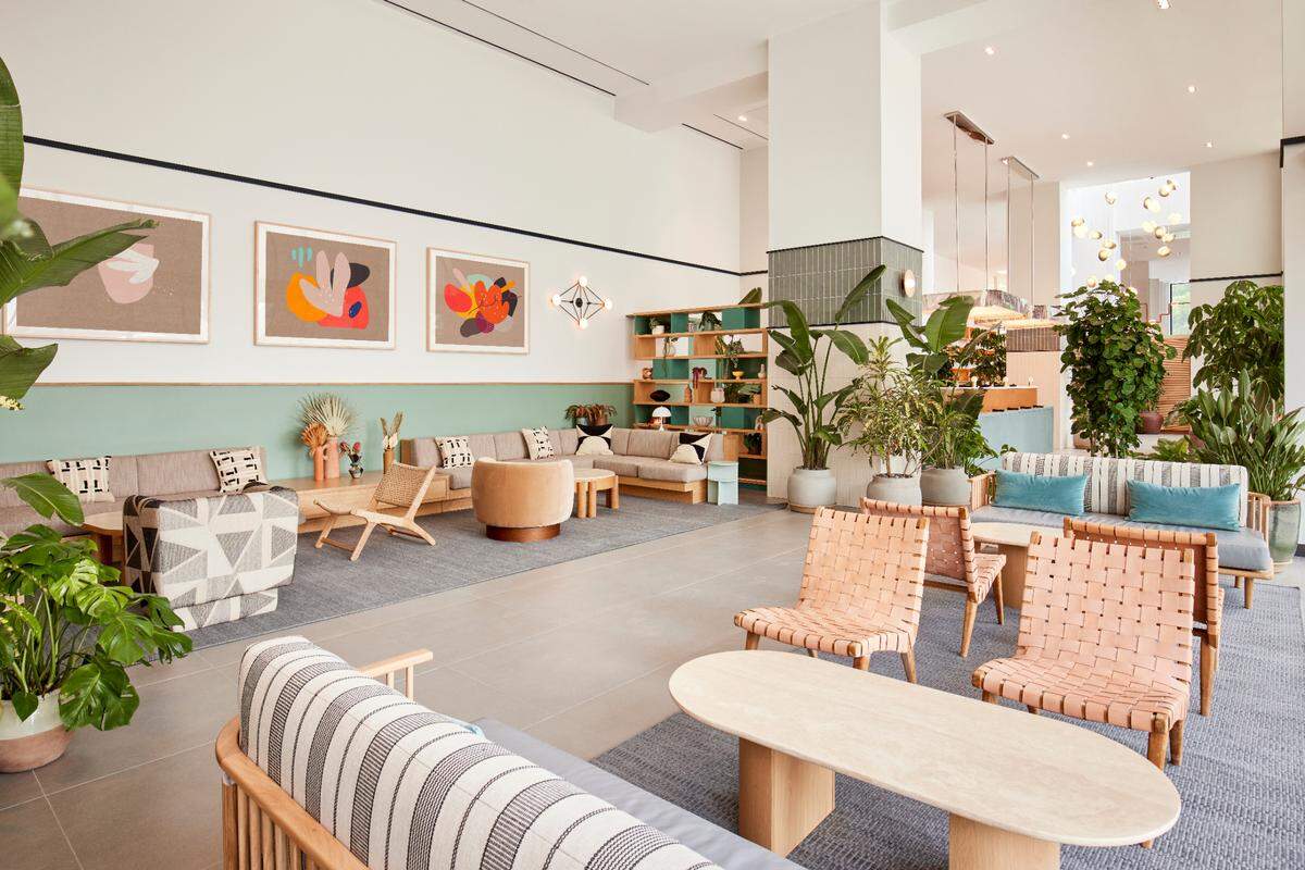 The lobby at Arlo Wynwood.