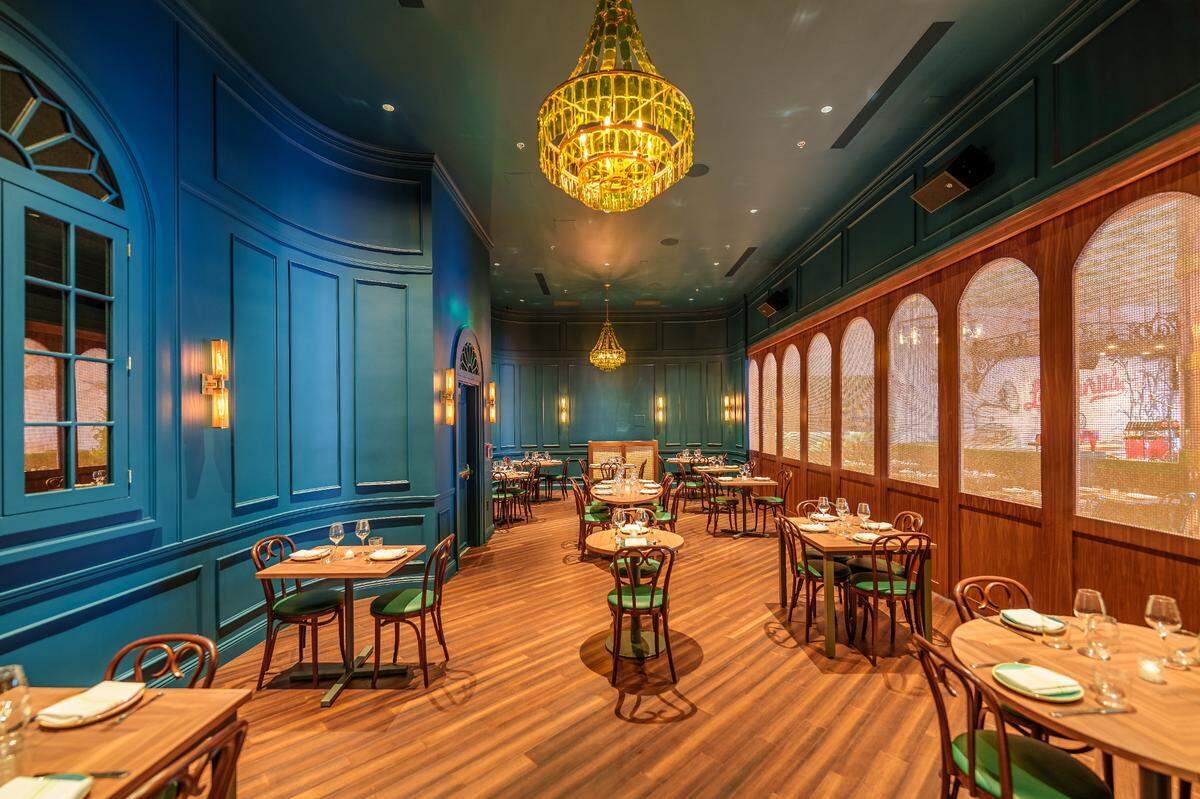 The private dining area at La Cañita can be closed off to the rest of the dining room.