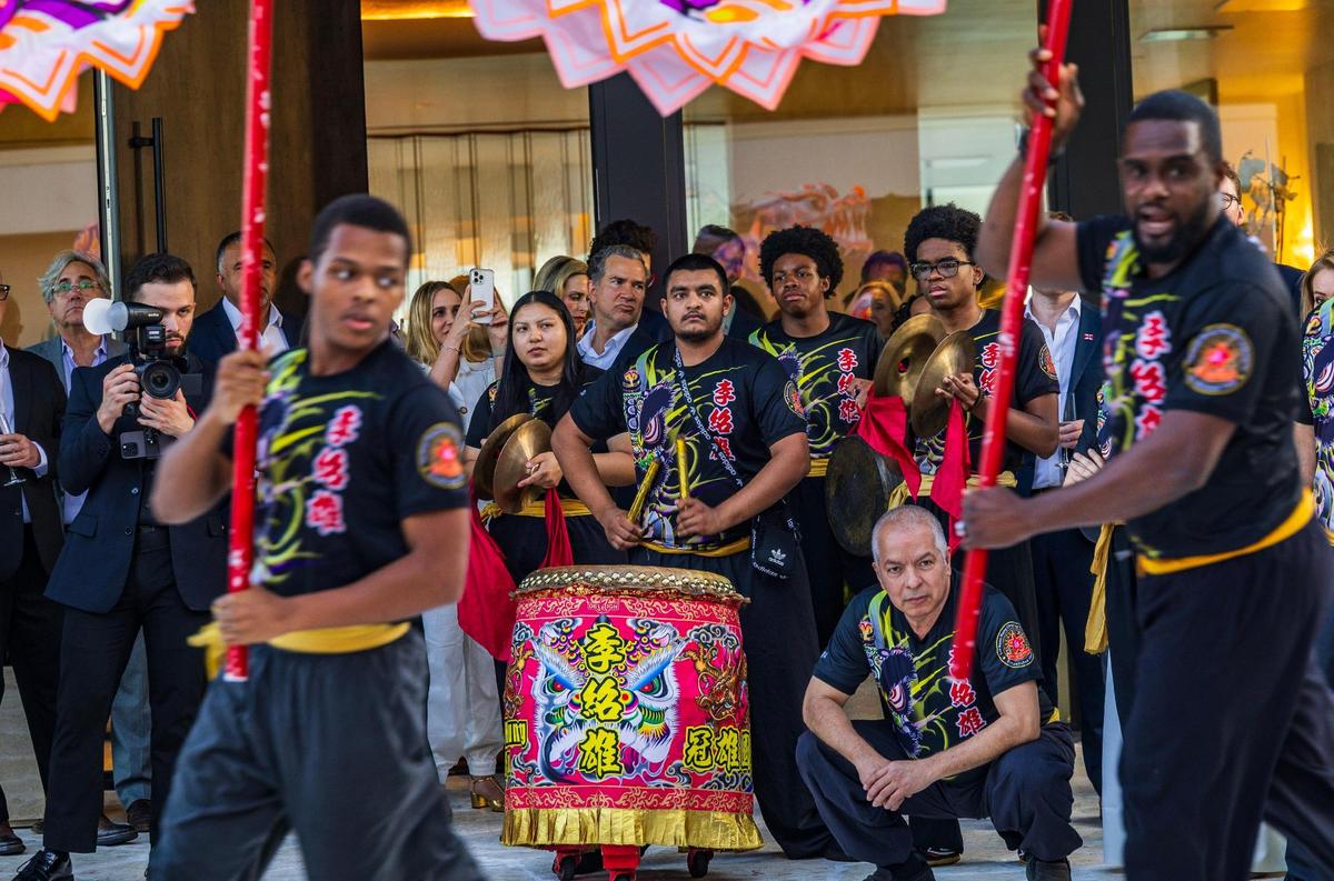 Members of the Lee Koon Hung Lion & Dragon Dance Team on Thursday May 15, 2025.