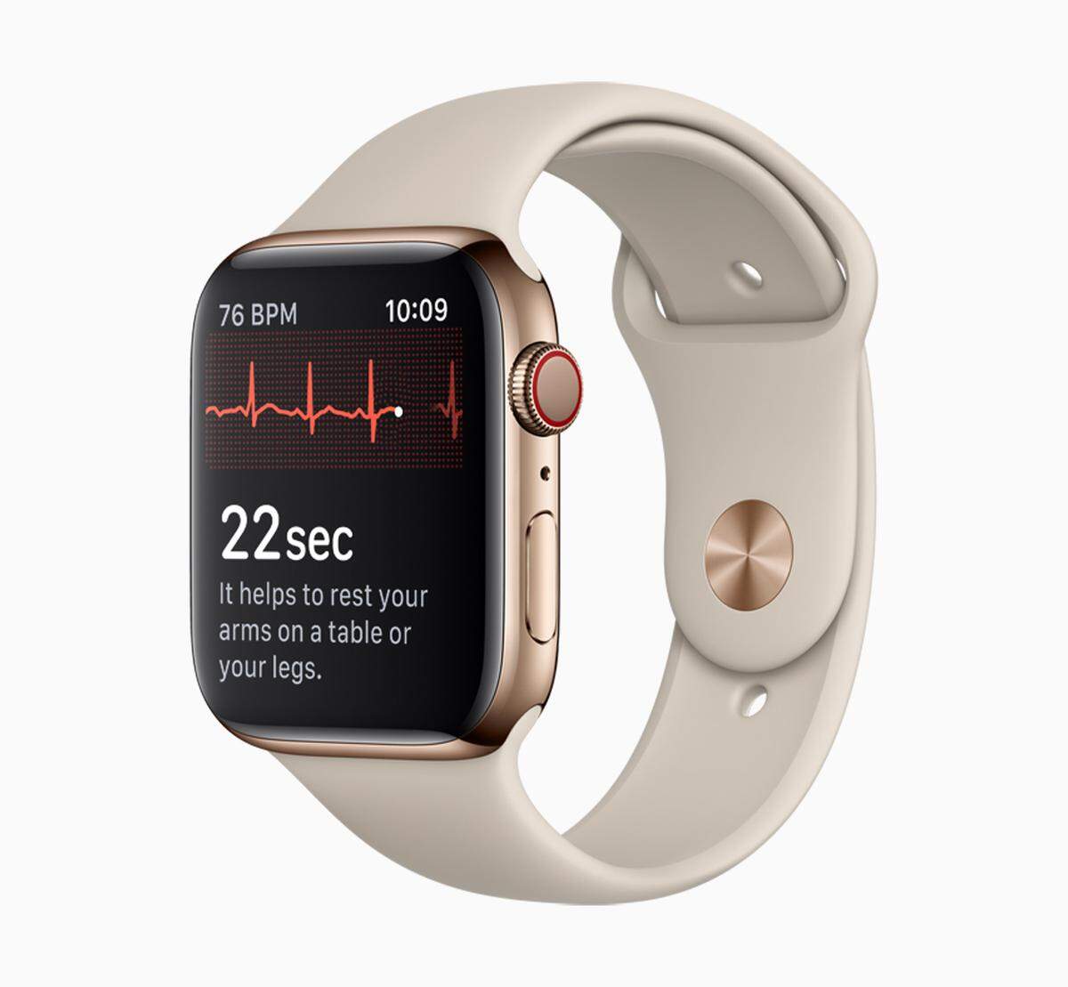 Touching the Apple Watch Series 4 Digital Crown completes the circuit and electrical signals across the heart are measured. By using any of the media included in this zipped file, you agree that the use is personal or editorial and non-commercial.Ê Images and video cannot be altered or modified in any way, in whole or in part, that disparages Apple.
