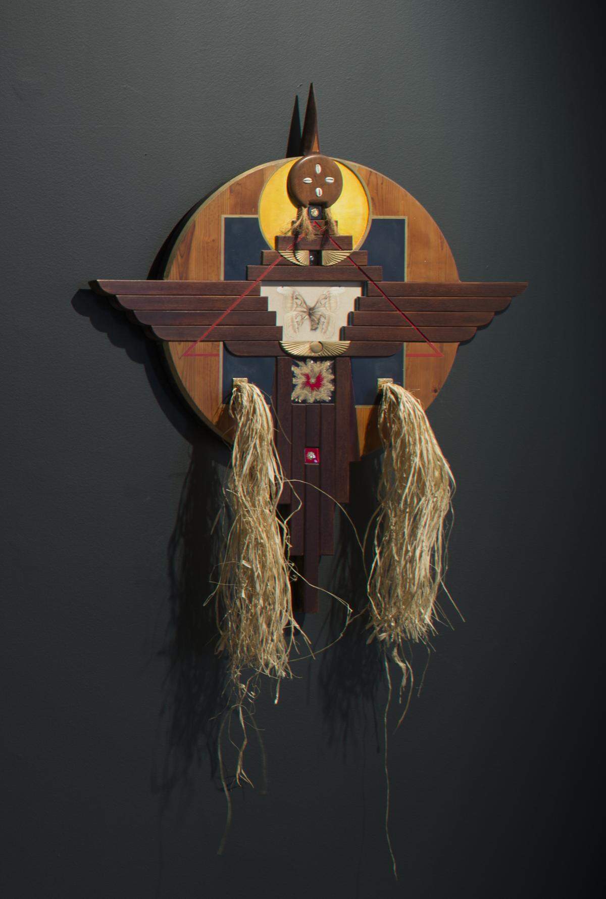 Dinizulu Gene Tinnie’s 1994  “Metamorphosis.” Part of the show “Monarchs: Brown and Native Contemporary Artists in the Path of the Butterfly” at the Museum of Contemporary Art  in North Miami through Aug. 5.
