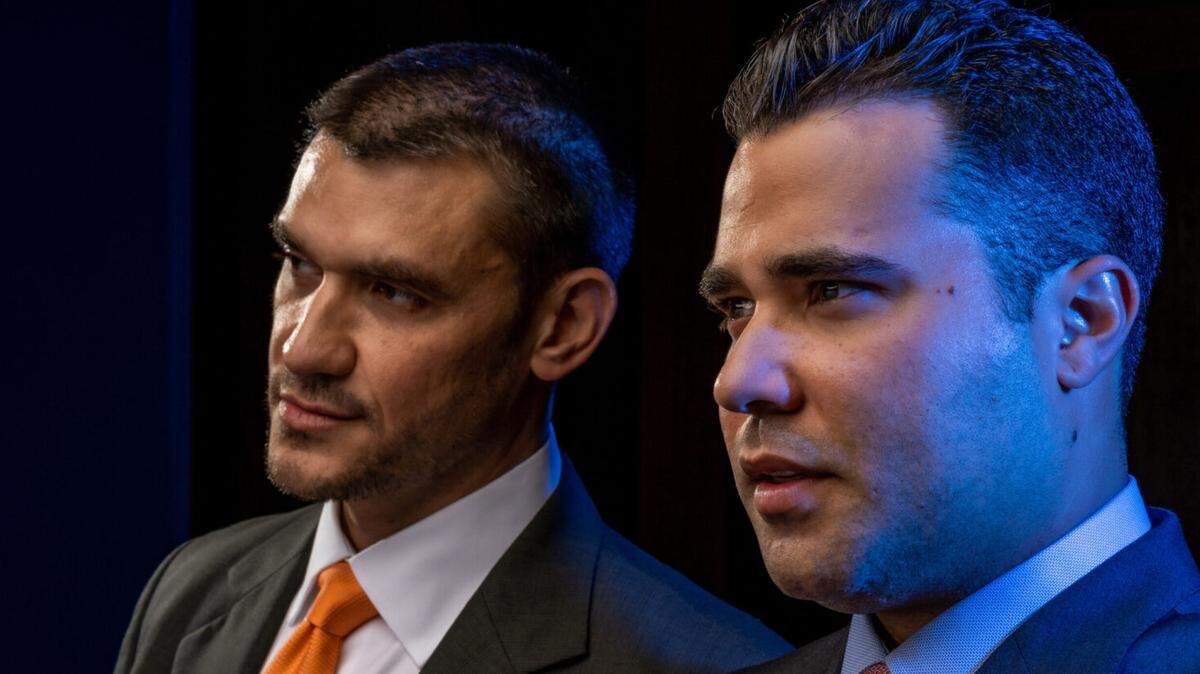 Miami New Drama presents Andy Mendez and Daniel Capote in Rogelio Martinez’s ‘Elían’ at the Colony Theater in Miami Beach.