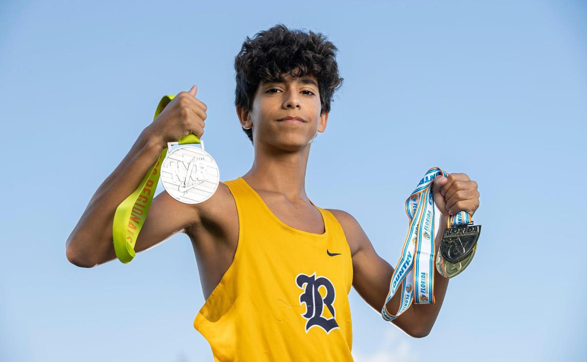 Joshua “Josh” Ruiz, Belen Jesuit Preparatory School, Cross Country. All-Dade players photographed at A.D. Barnes Park on Tuesday, Dec. 6, 2022, in Miami, Fla.