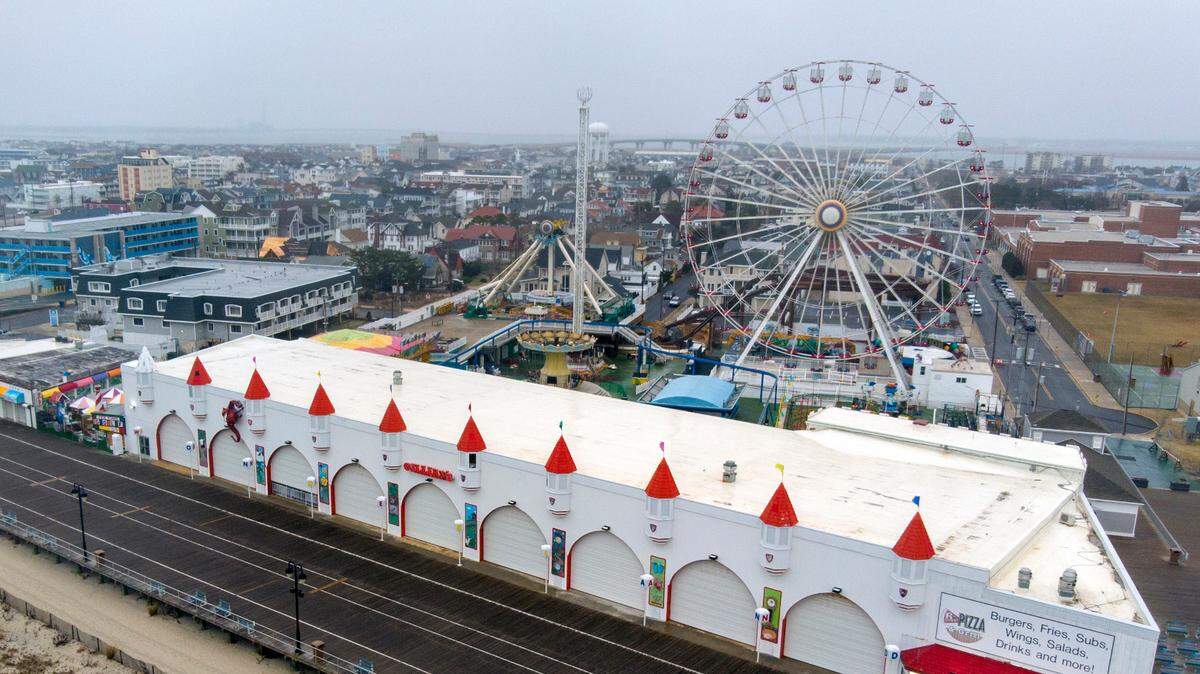 In this stock photo, Gillian’s Wonderland Pier amusement park is seen on the boardwalk on a hazy day in Ocean City, New Jersey, in 2021.