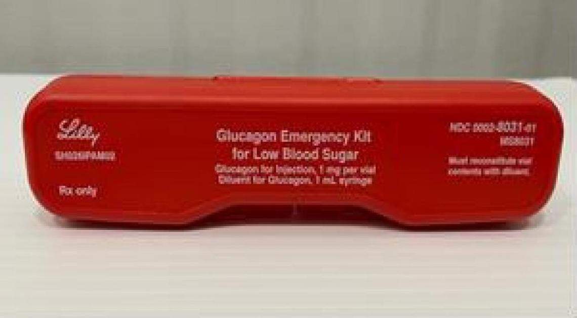 The front of the recalled Glucagon Emergency Kit for Low Blood Sugar