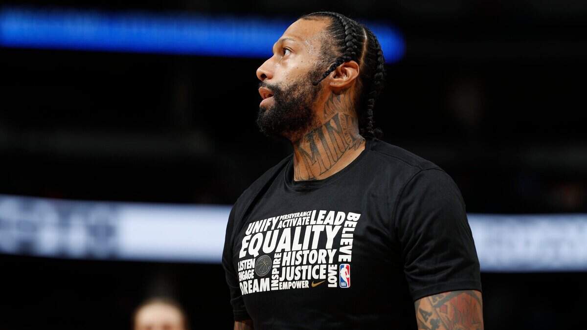 Miami Heat forward James Johnson (16) in the first half of an NBA basketball game Monday, Feb. 11, 2019, in Denver.