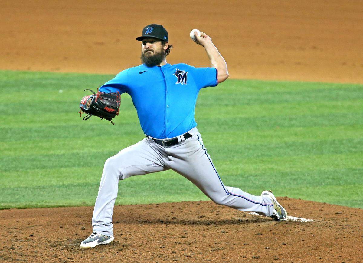 Miami Marlins pitcher Caleb Smith (31) during a simulated game at Marlins Park, Miami, Florida, July 9, 2020.