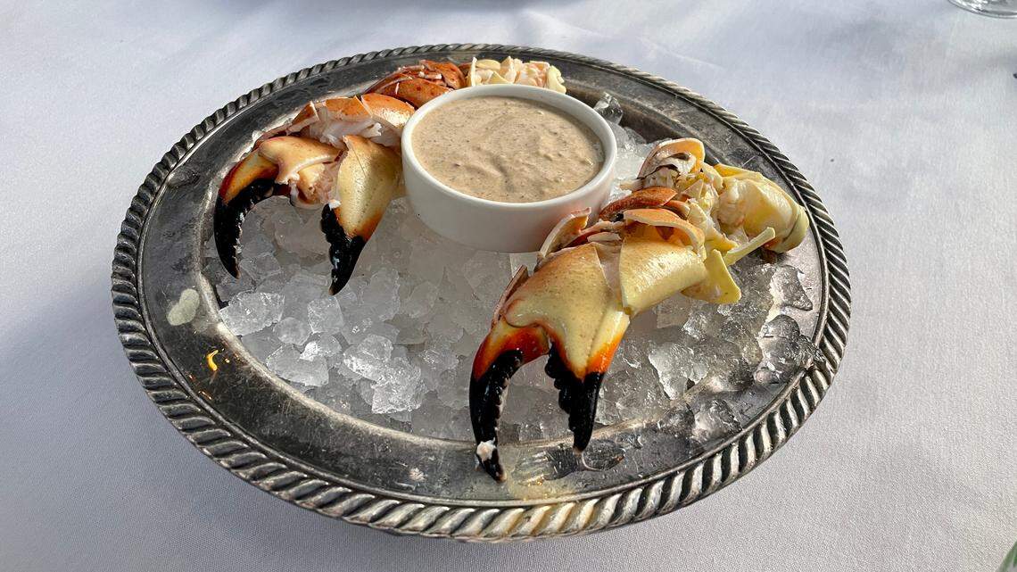 Stone crab claws at Sunny’s Steakhouse
