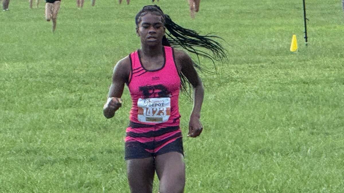 Dillard’s Abigail Richards won the girls’ individual championship at the BCAA cross-country championship at Markham Park in Sunrise on Monday, Oct. 13, 2025.