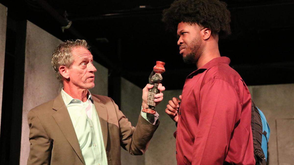 Michael Vadnal is Nelson and Kyran Wright is Carl in Main Street Players’ production of Lee Blessing’s ‘Black Sheep’ through , Aug. 14 in Miami Lakes.