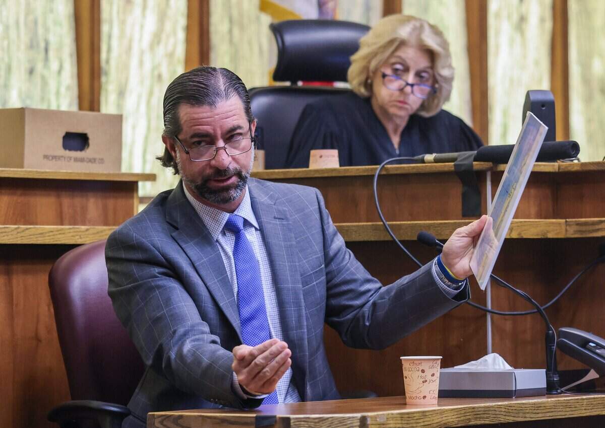 Andres Fernandez, the father of Lucy, testifies as a State witness during the Pino trial on Tuesday, June 9, 2026. Pino is charged in connection to the crash that killed 17-year-old Lucy Fernandez.