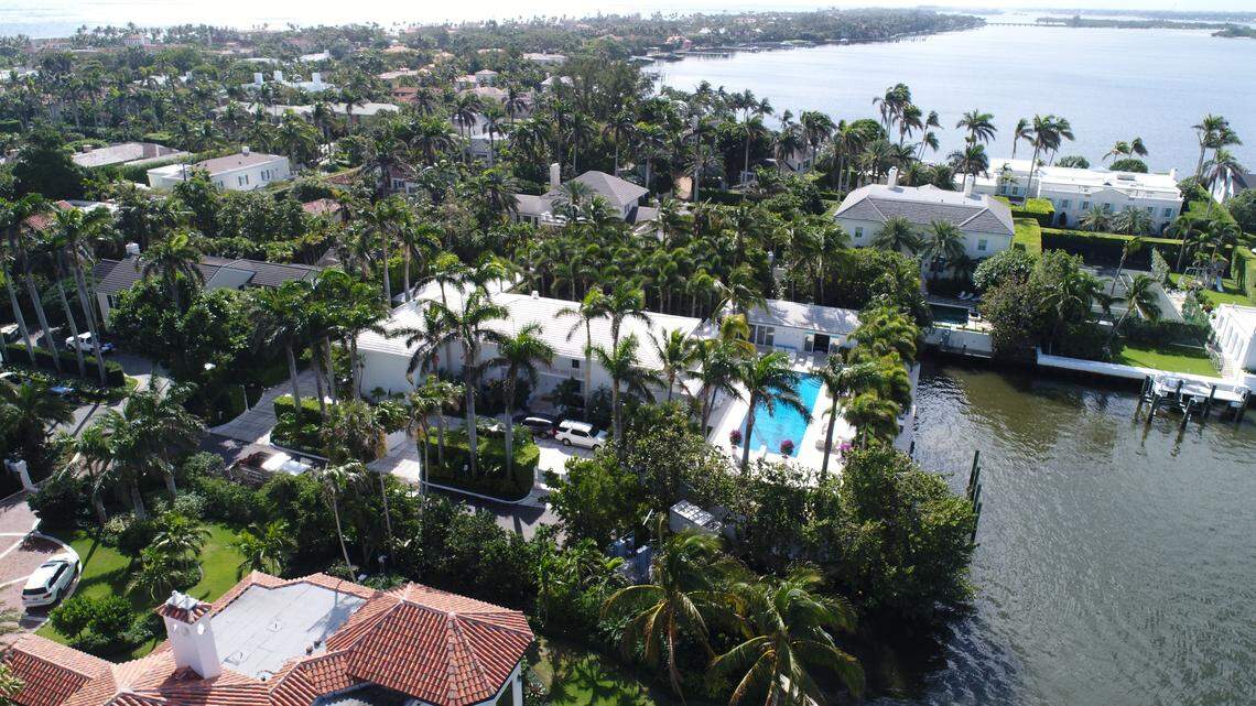 As seen from the air, the Palm Beach home of registered sex offender Jeffrey Epstein.