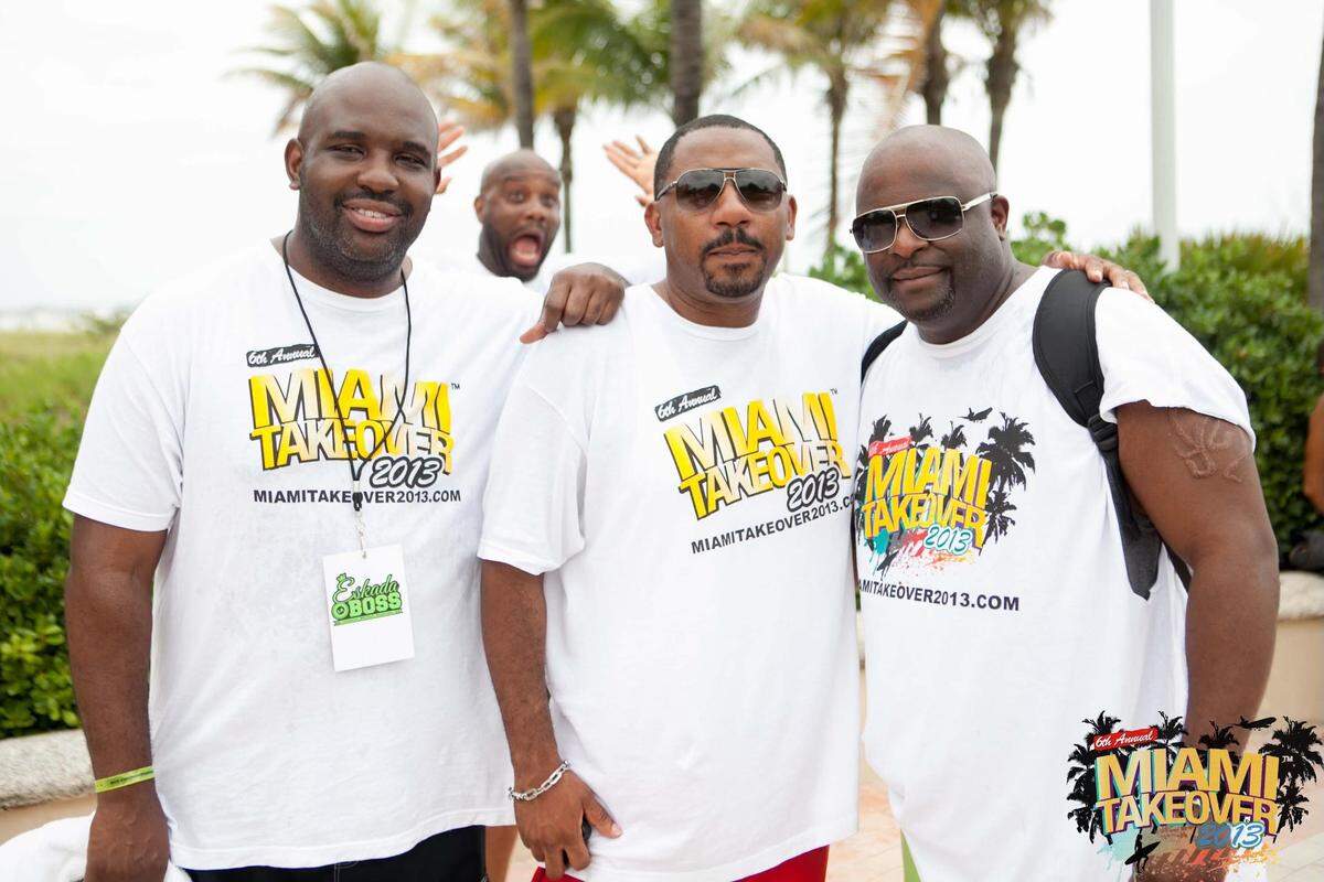 Miami Takeover founders Antwoine McCoy (left), Wylie Kynard (center), and Vincent Peden. The four-day event will include pool parties, evening soirees and a tribute to Go-go music.