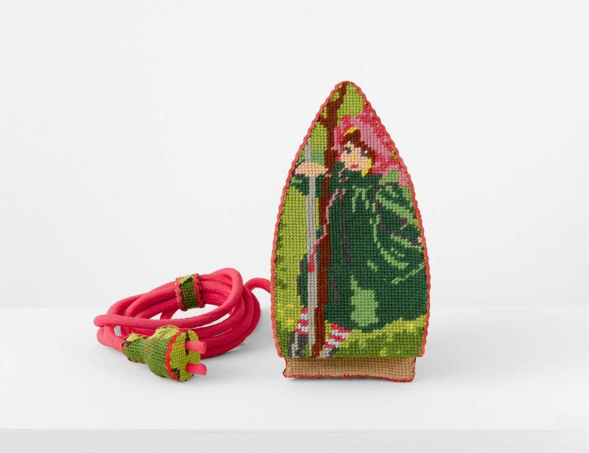 Household objects in needlepoint by Ulla-Stina Wikander