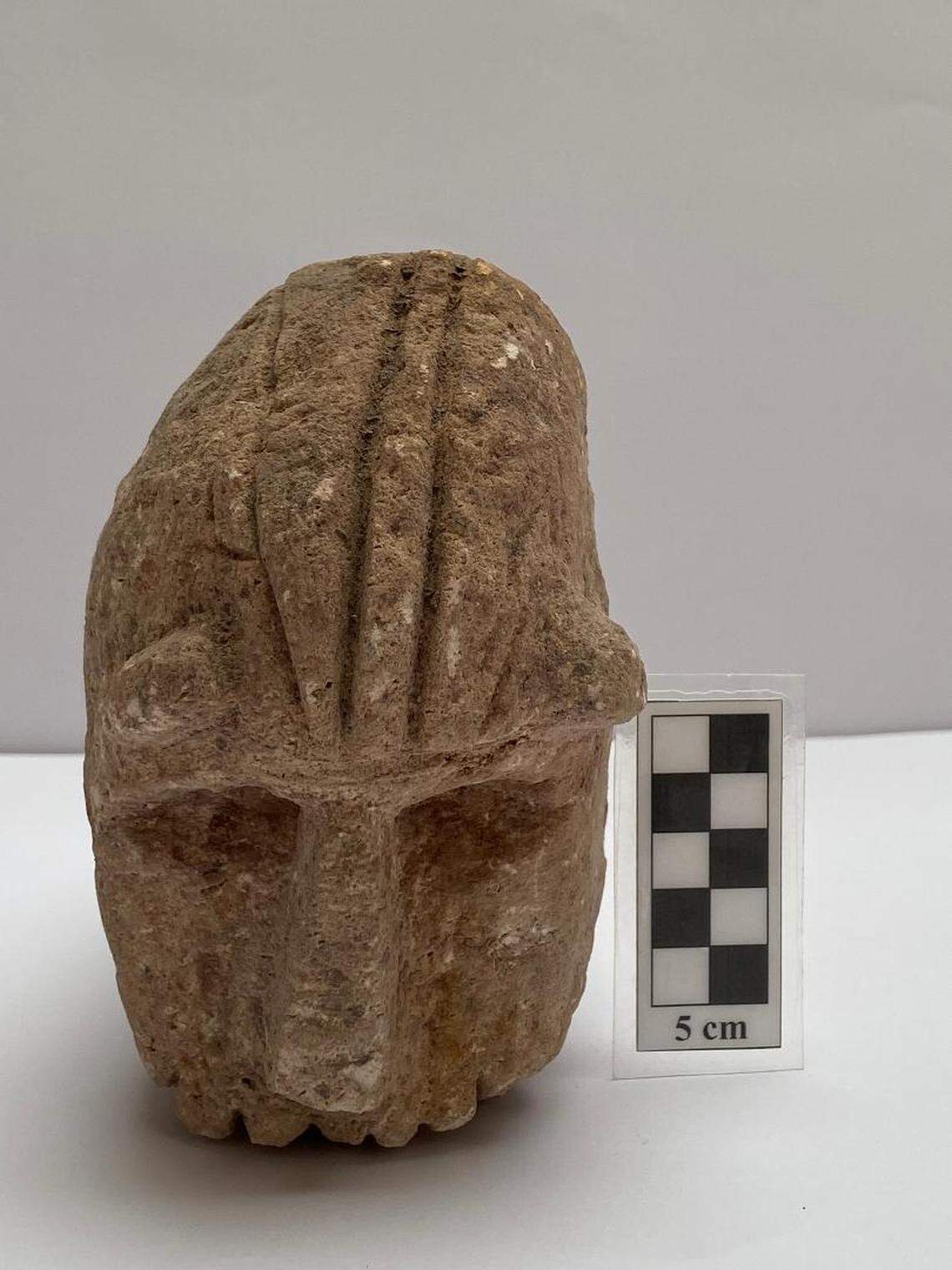 One of the sculptures carved in a unique mountain style.