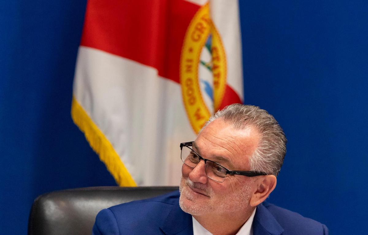 Broward County Public Schools Superintendent Peter Licata attends a school board meeting at the Kathleen C. Wright Building on Tuesday, Nov. 14, 2023, in Fort Lauderdale, Fla.