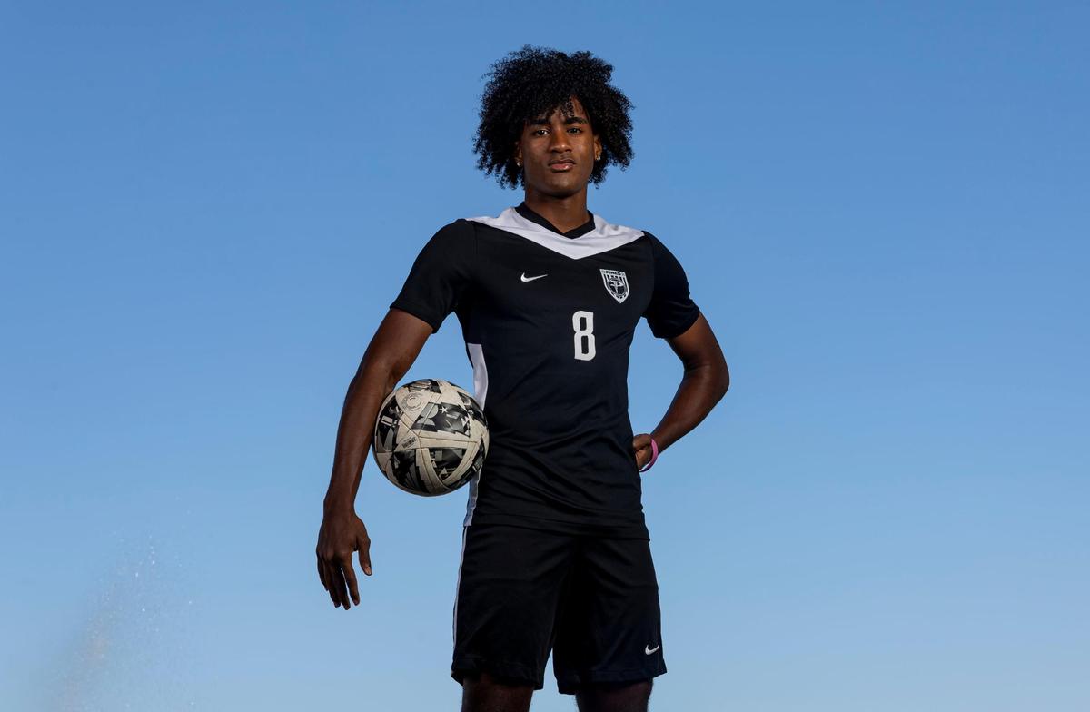 Logan Hall, Pembroke Pines Charter Schools, Soccer. All-Broward players photographed at Brian Piccolo Sports Park on Wednesday, March 12, 2025, in Cooper City, Fla.