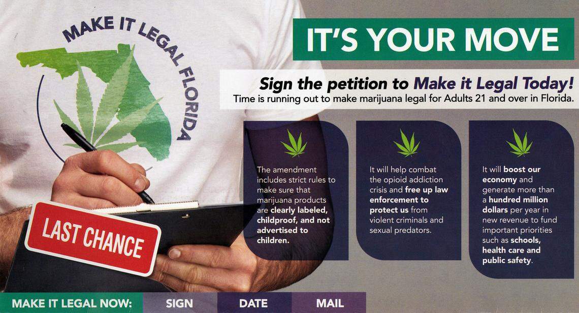 This pitch for voters to support a ballot initiative to legalize marijuana was sent by mail to voters.