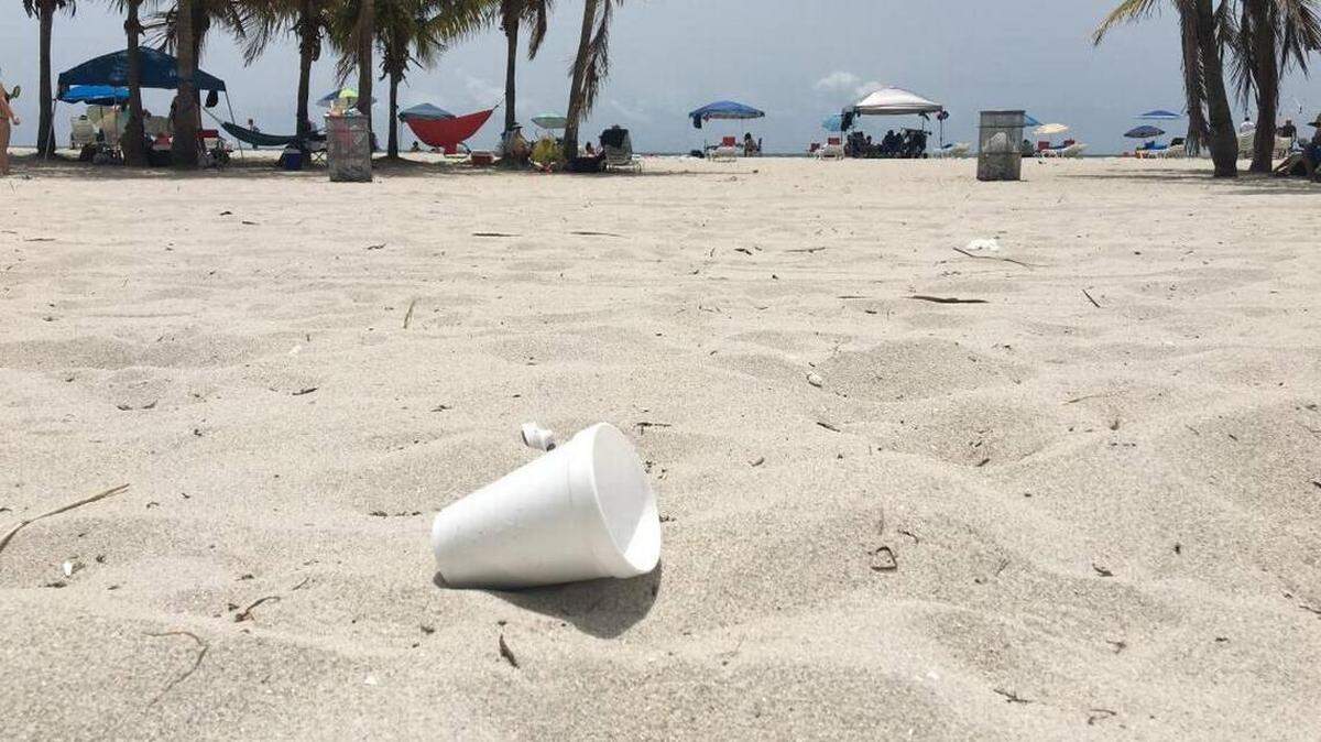 Styrofoam, on Miami-Dade’s Crandon Park Beach in Key Biscayne, is one of the most common forms of marine litter and doesn’t fully biodegrade.
